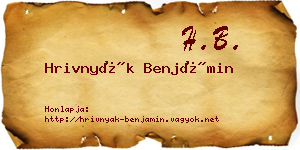 Hrivnyák Benjámin névjegykártya